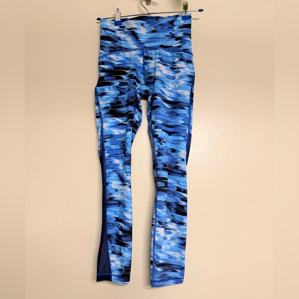 Lululemon Wunder Under Hi Rise Tight Women’s 4 Tidal‎ Multi Blue 7/8 Leggings